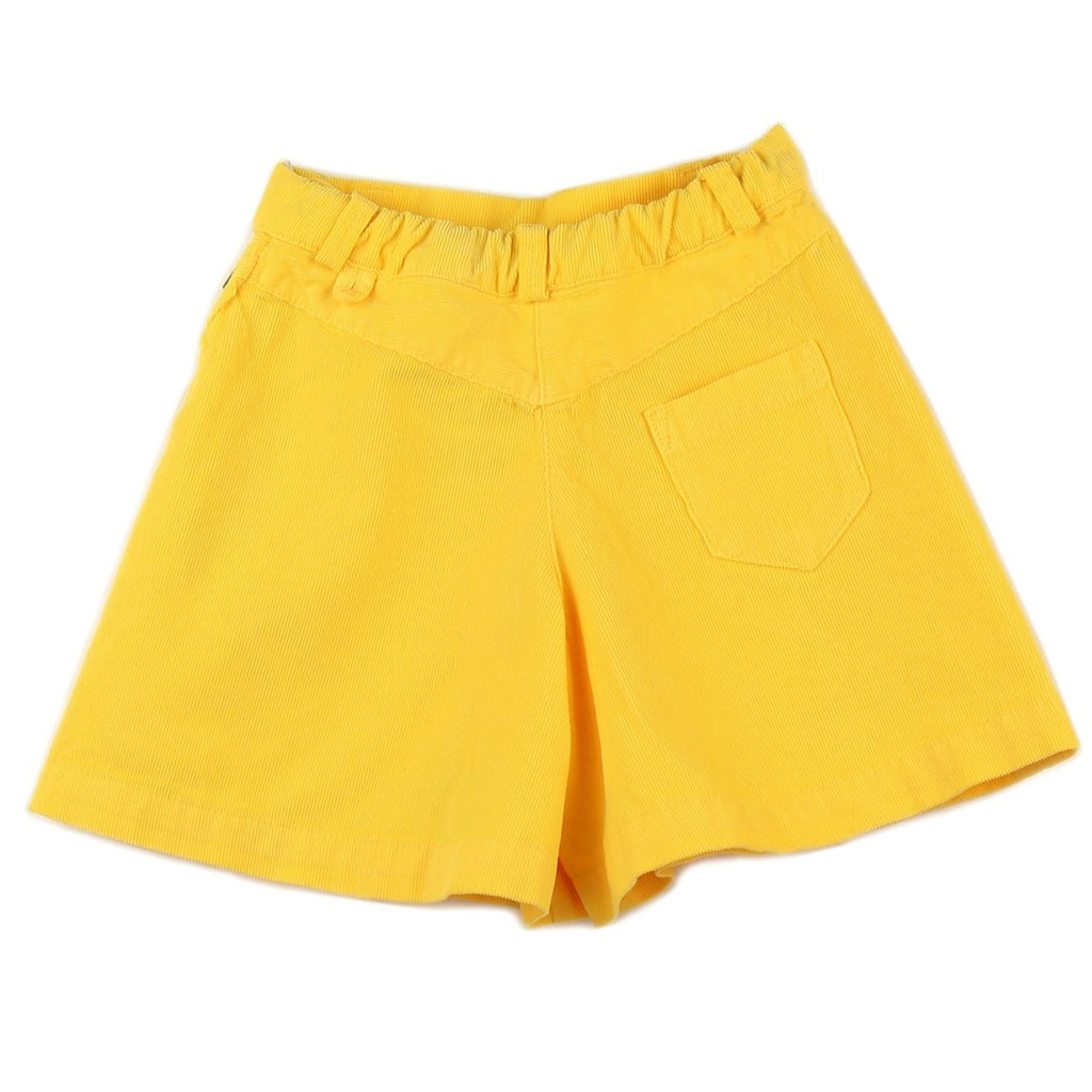 Girl culottes in Yellow corduroy - back