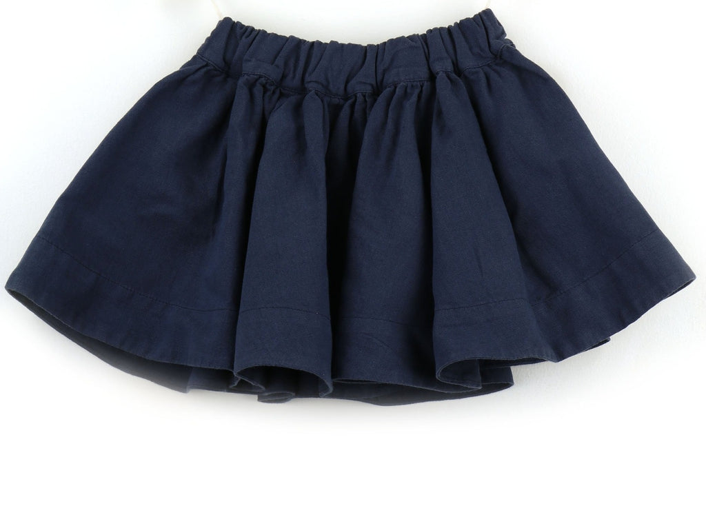 Linen blend Girls Skirt | Navy