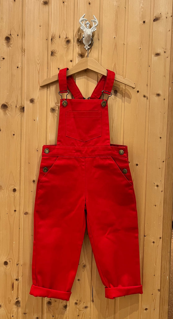 Cotton Twill Overalls | Red