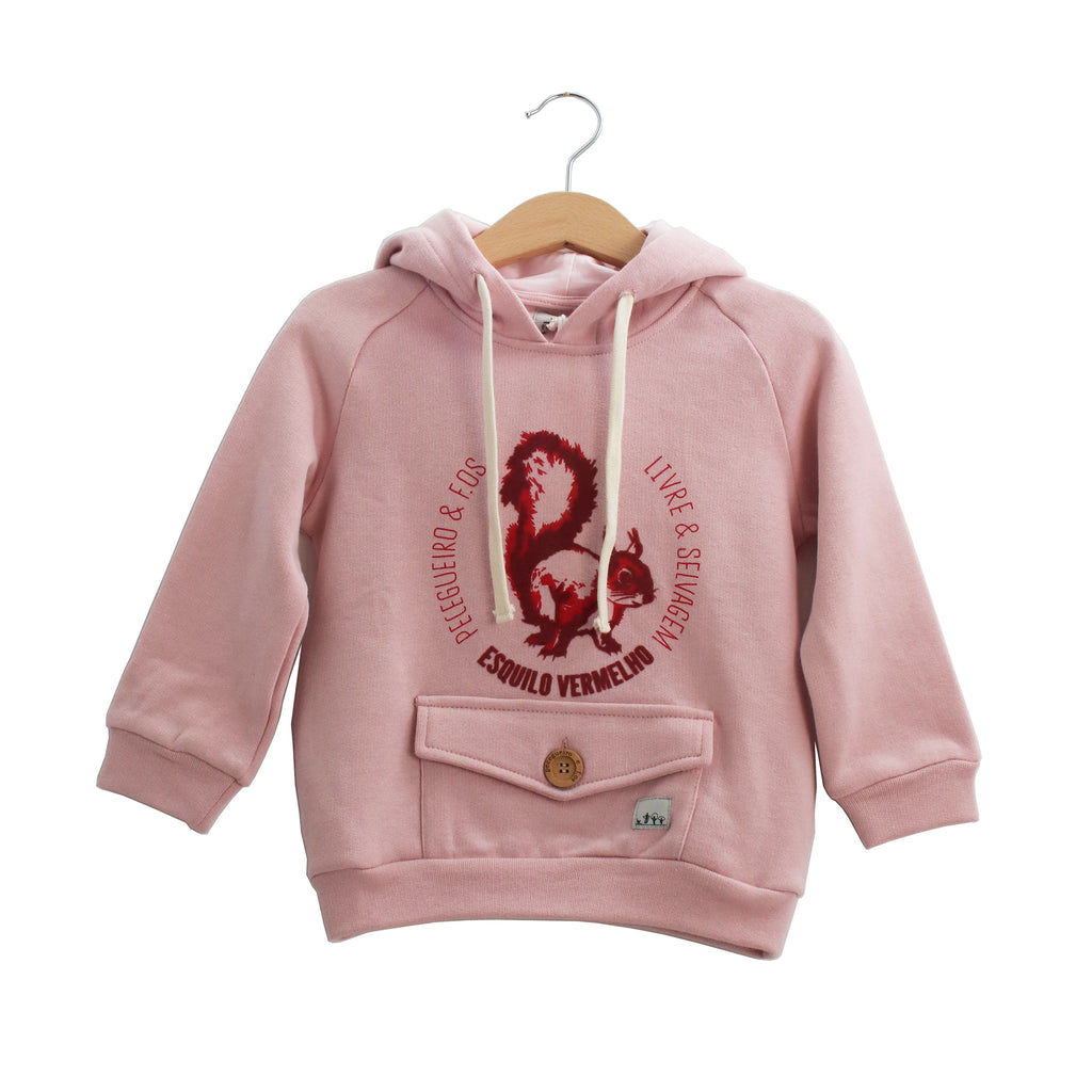 Organic Cotton Hoodie | Red Squirrel | Pink | Adults