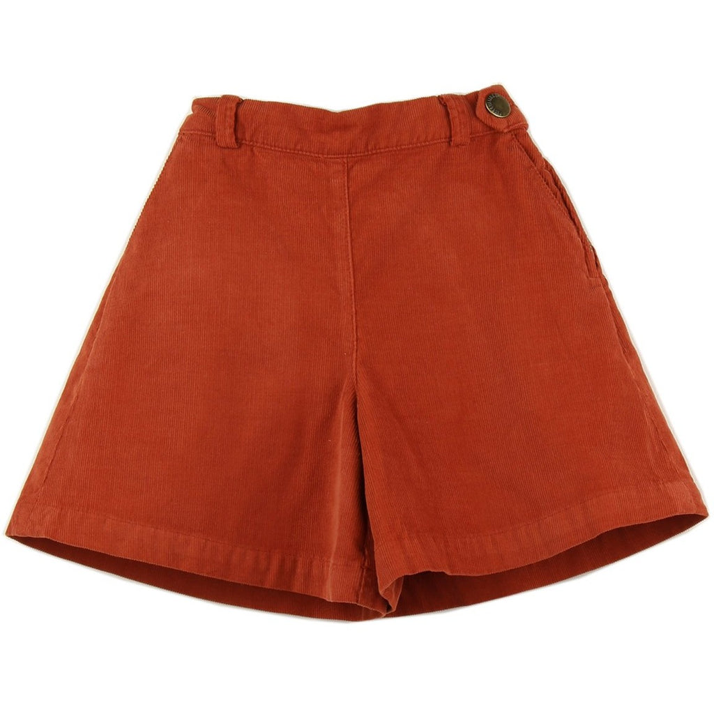 Girl culottes in Brick corduroy - front