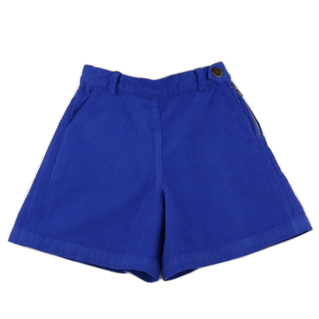 Girl culottes in Royal Blue corduroy - front