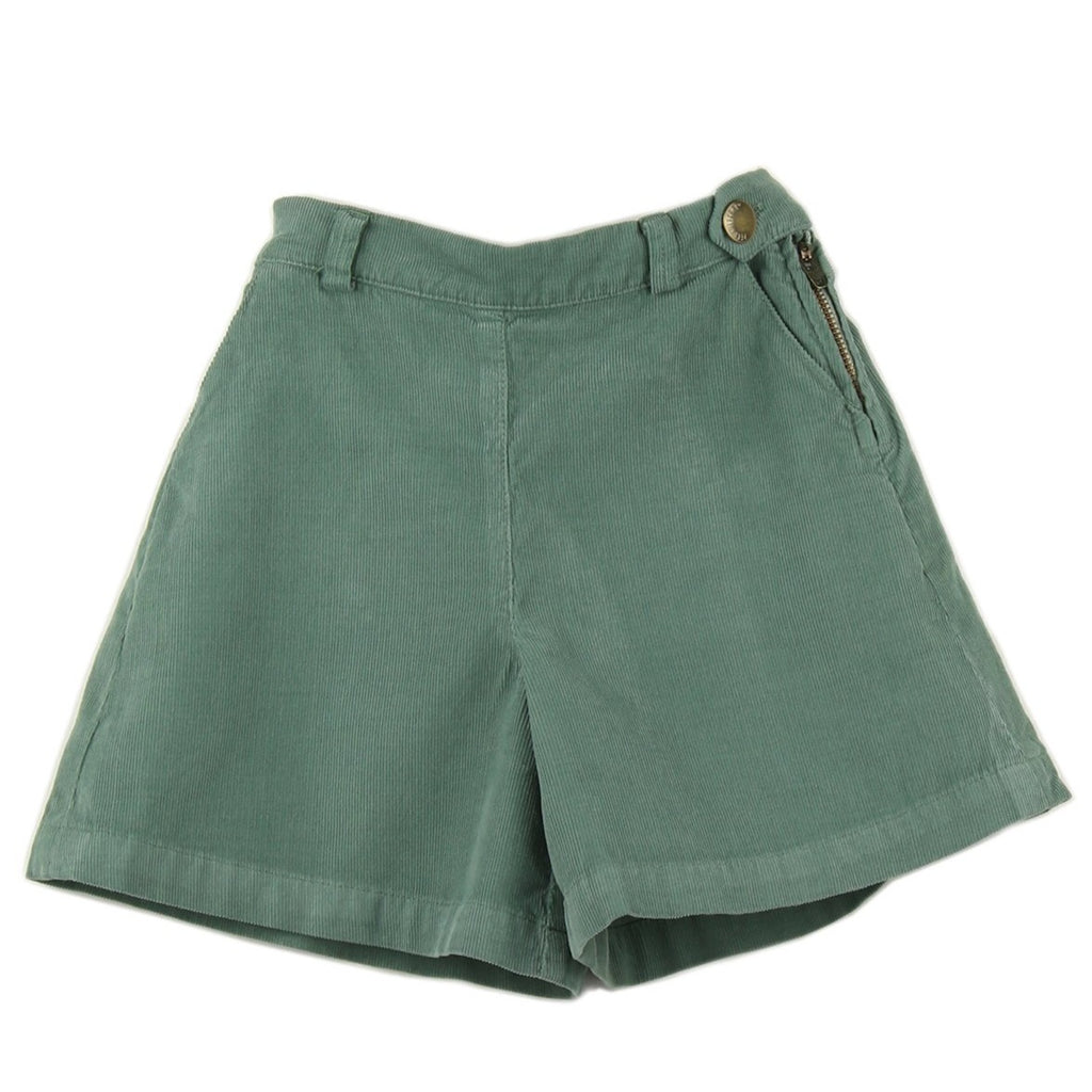 Girl culottes in Green Cactus corduroy - front