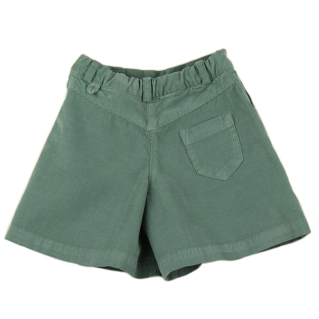 Girl culottes in Green Cactus corduroy - back