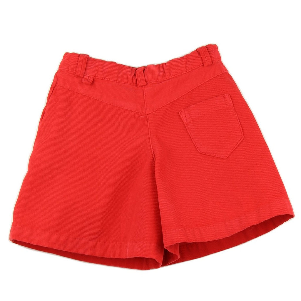 Girl culottes in Red corduroy - back