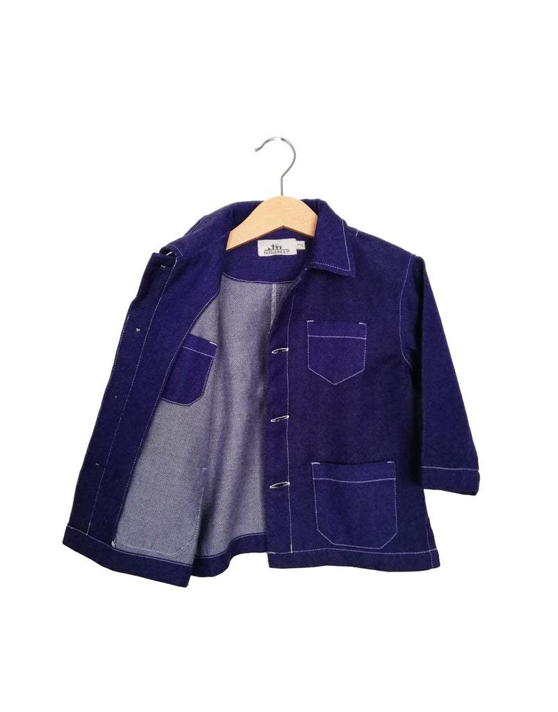 Cotton Wool Workwear Jacket | Denim Blue