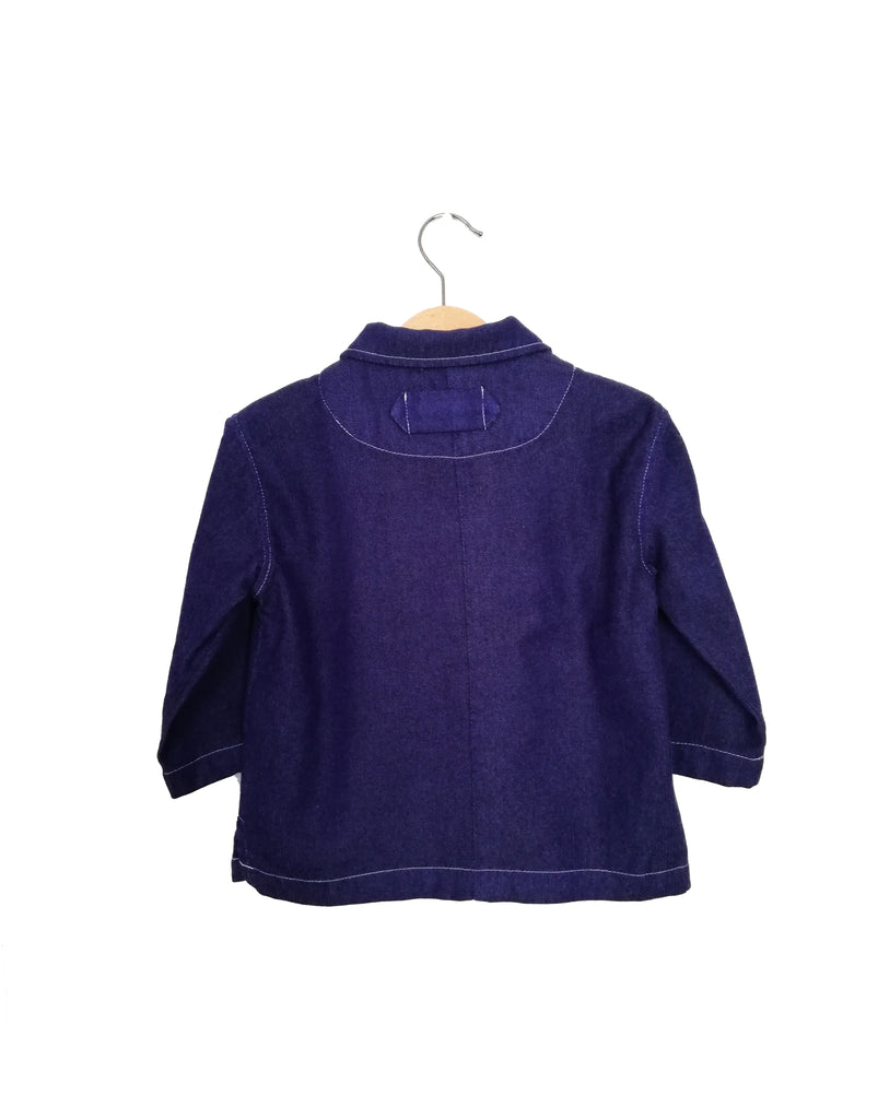 Cotton Wool Workwear Jacket | Denim Blue