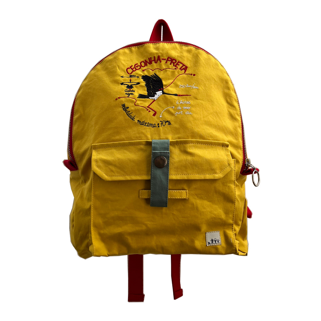 WAXED COTTON BACKPACK | BLACK STORK | YELLOW